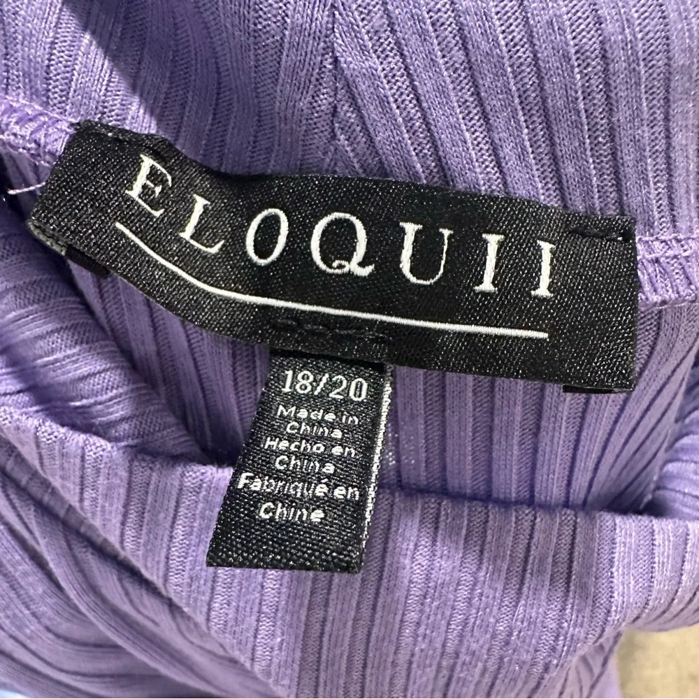 Eloquii Twist Detail Ribbed Mockneck Midi Dress in Purple Size 18/20 - Picture 12 of 12